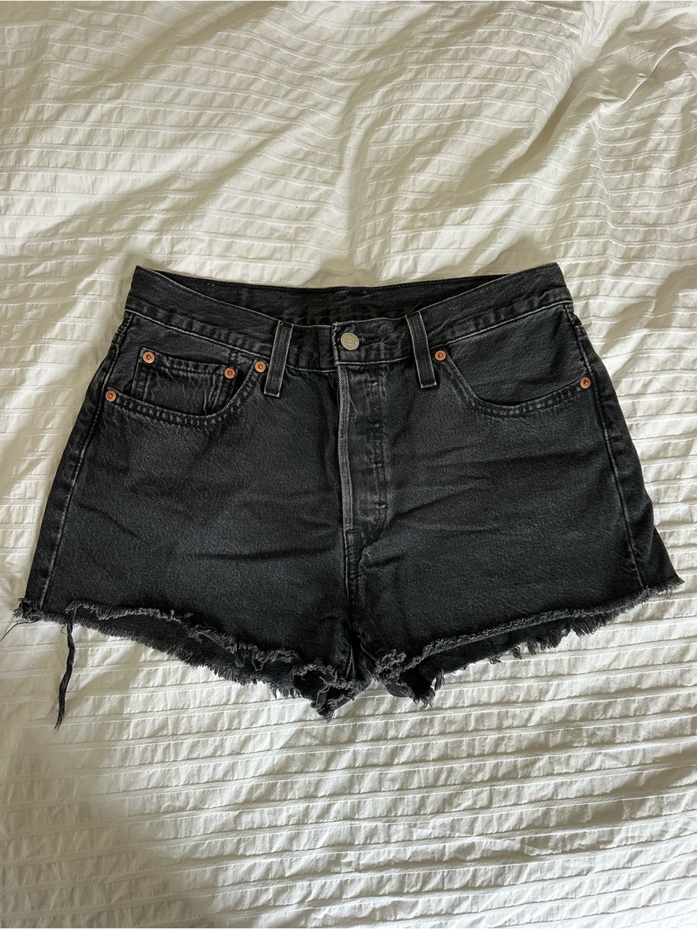 Levi's Black High-Rise Denim Shorts